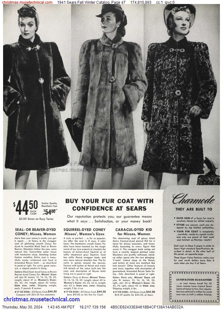 1941 Sears Fall Winter Catalog, Page 47