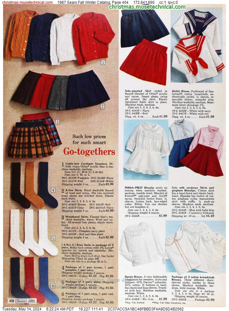 1967 Sears Fall Winter Catalog, Page 404