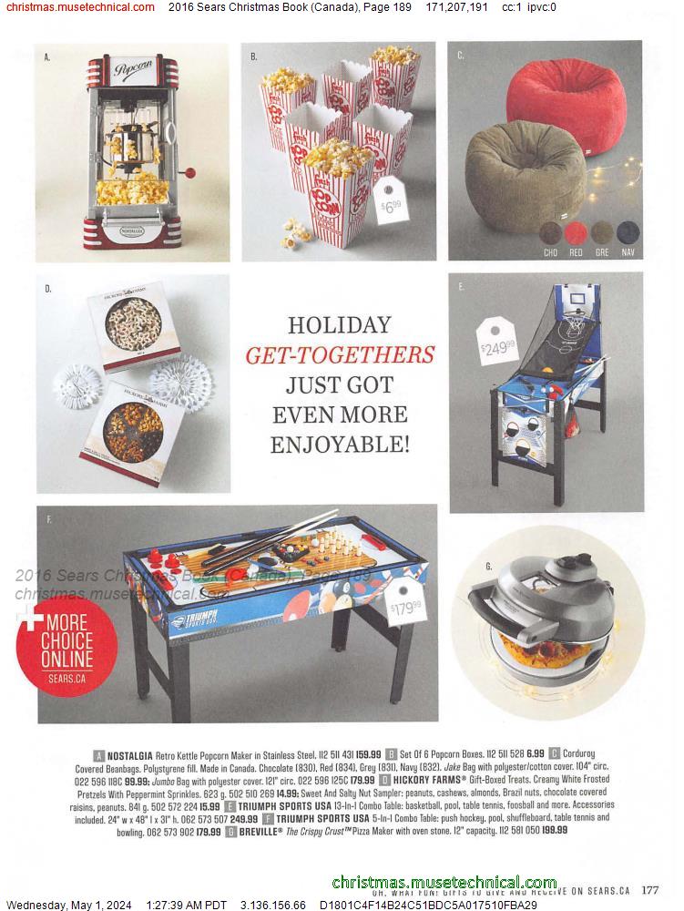 2016 Sears Christmas Book (Canada), Page 189