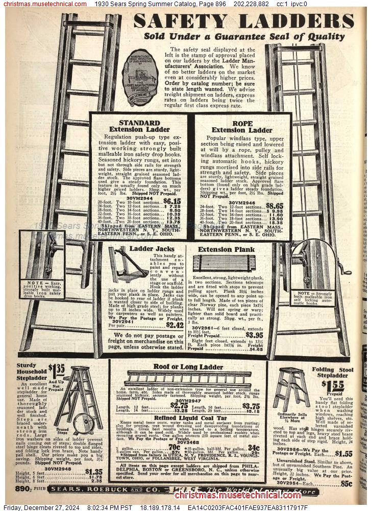 1930 Sears Spring Summer Catalog, Page 896