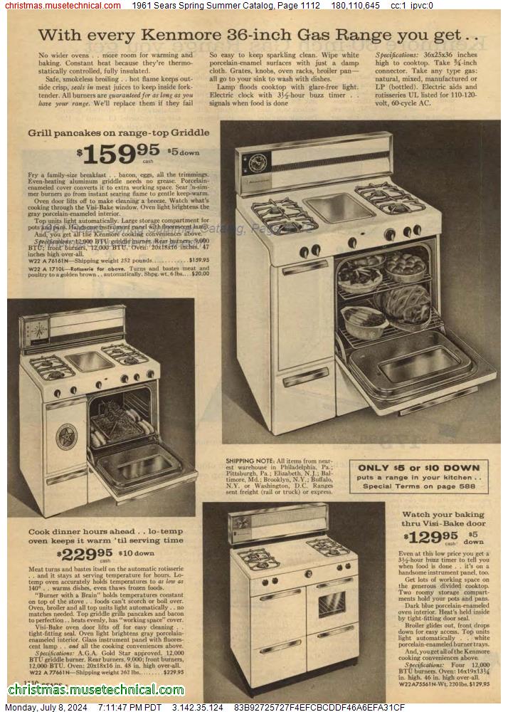 1961 Sears Spring Summer Catalog, Page 1112