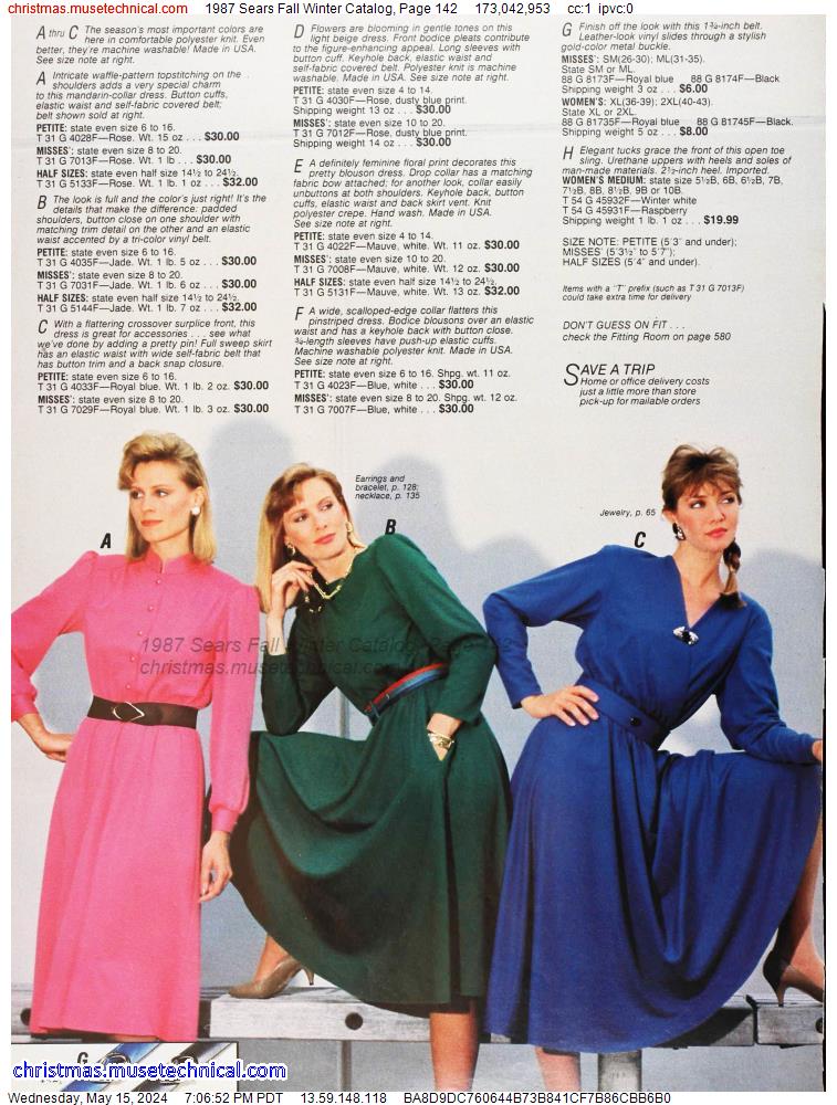 1987 Sears Fall Winter Catalog, Page 142