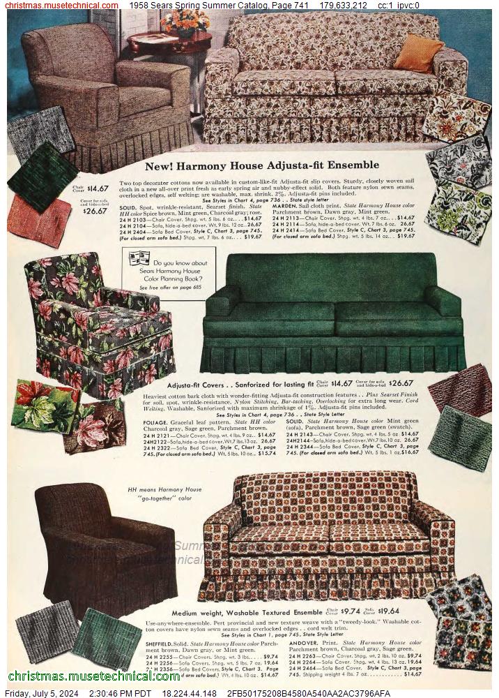 1958 Sears Spring Summer Catalog, Page 741