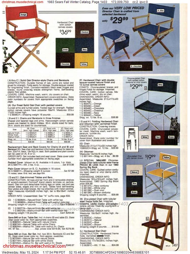 1983 Sears Fall Winter Catalog, Page 1403