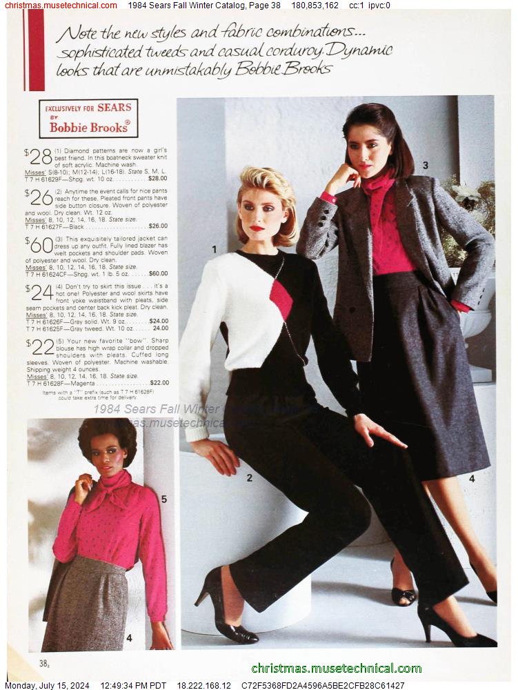 1984 Sears Fall Winter Catalog, Page 38