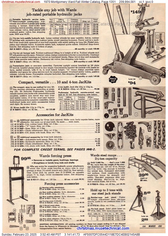 1970 Montgomery Ward Fall Winter Catalog, Page 1351