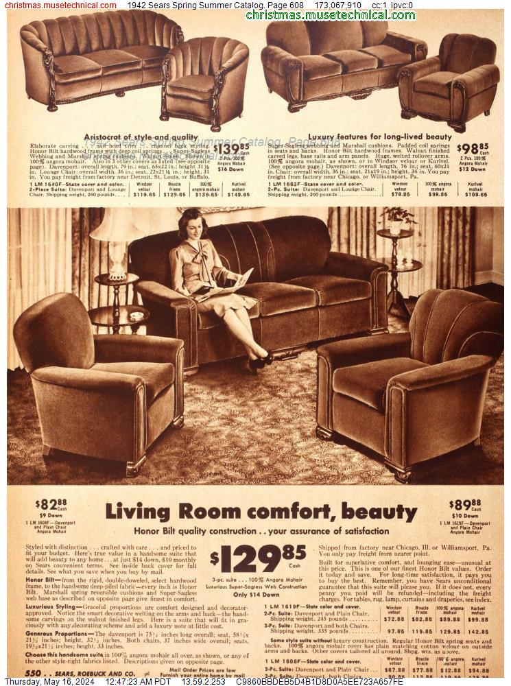 1942 Sears Spring Summer Catalog, Page 608