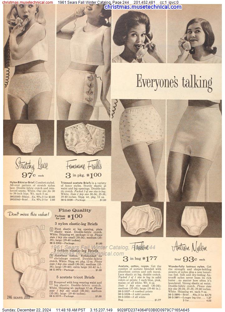 1961 Sears Fall Winter Catalog, Page 244