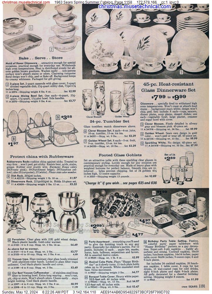1963 Sears Spring Summer Catalog, Page 1158