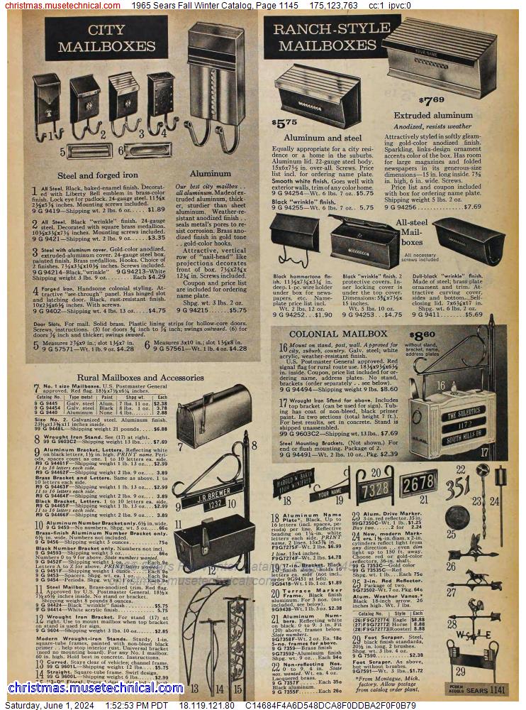 1965 Sears Fall Winter Catalog, Page 1145
