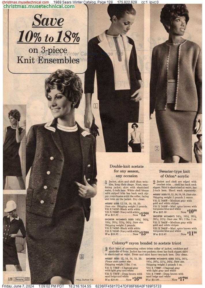1969 Sears Winter Catalog, Page 128