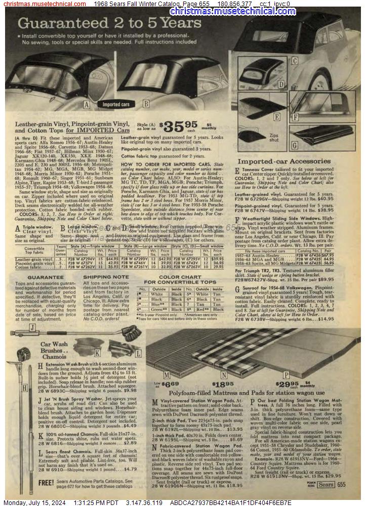 1968 Sears Fall Winter Catalog, Page 655