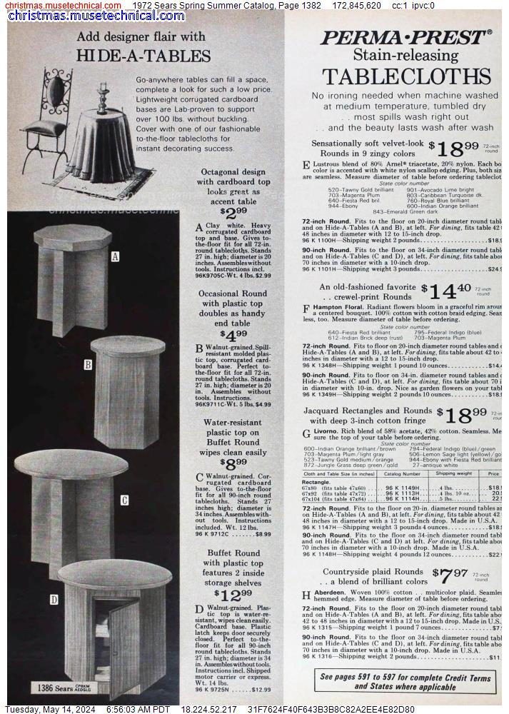 1972 Sears Spring Summer Catalog, Page 1382