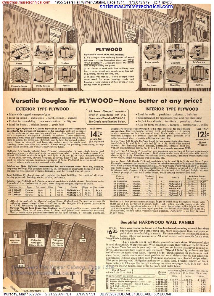 1955 Sears Fall Winter Catalog, Page 1314