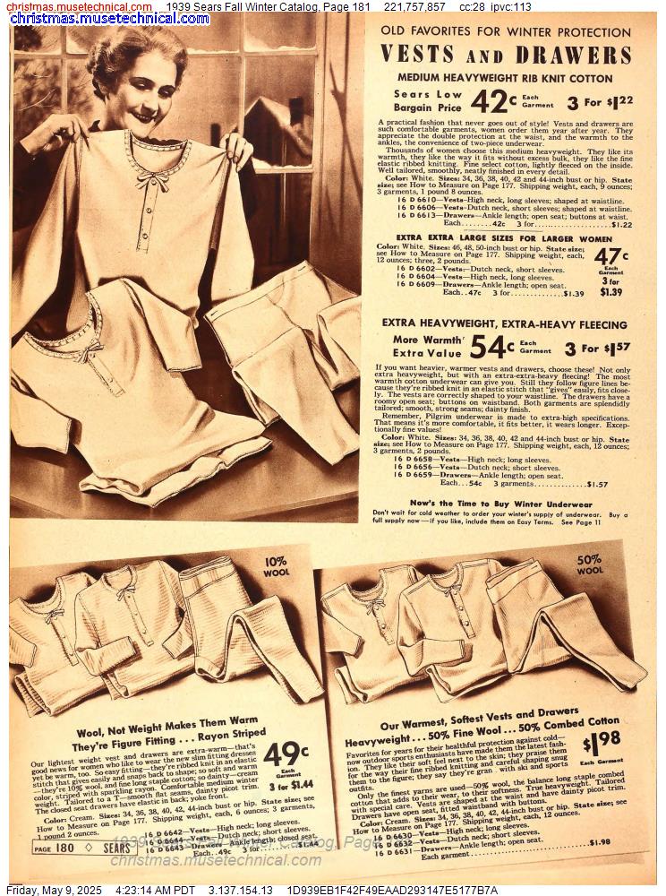 1939 Sears Fall Winter Catalog, Page 181