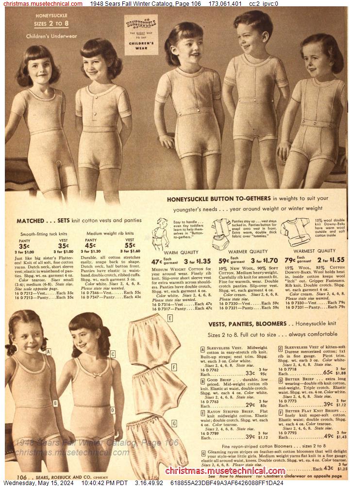 1948 Sears Fall Winter Catalog, Page 106