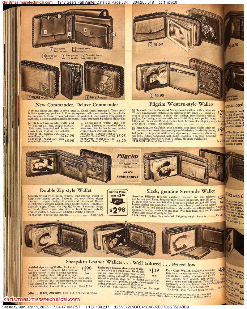 1947 Sears Fall Winter Catalog, Page 534