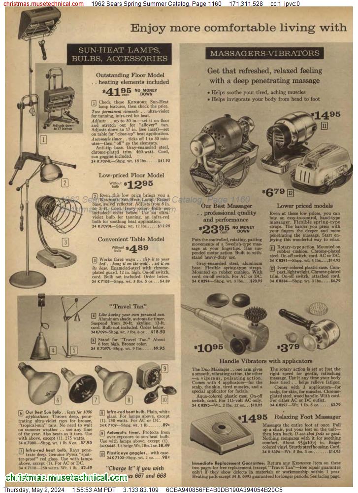 1962 Sears Spring Summer Catalog, Page 1160