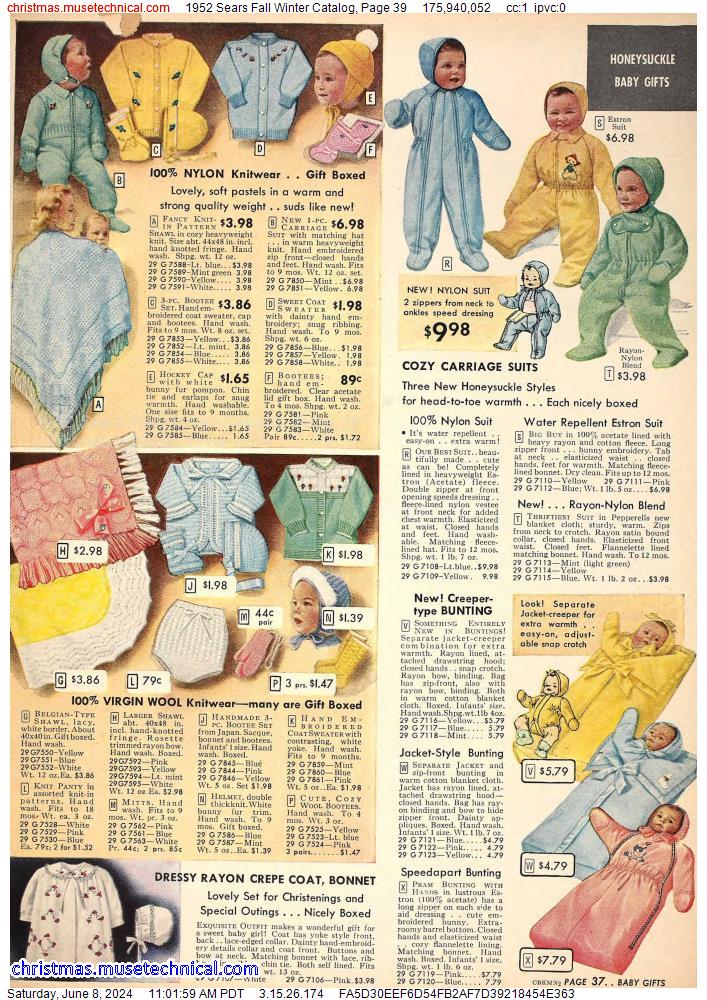 1952 Sears Fall Winter Catalog, Page 39