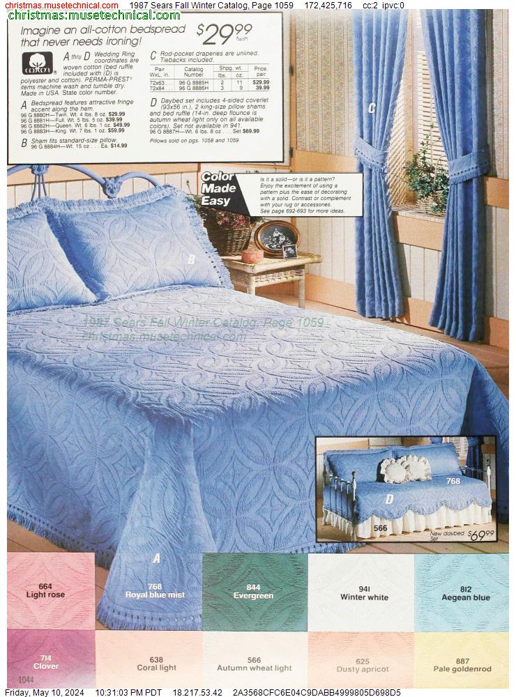 1987 Sears Fall Winter Catalog, Page 1059