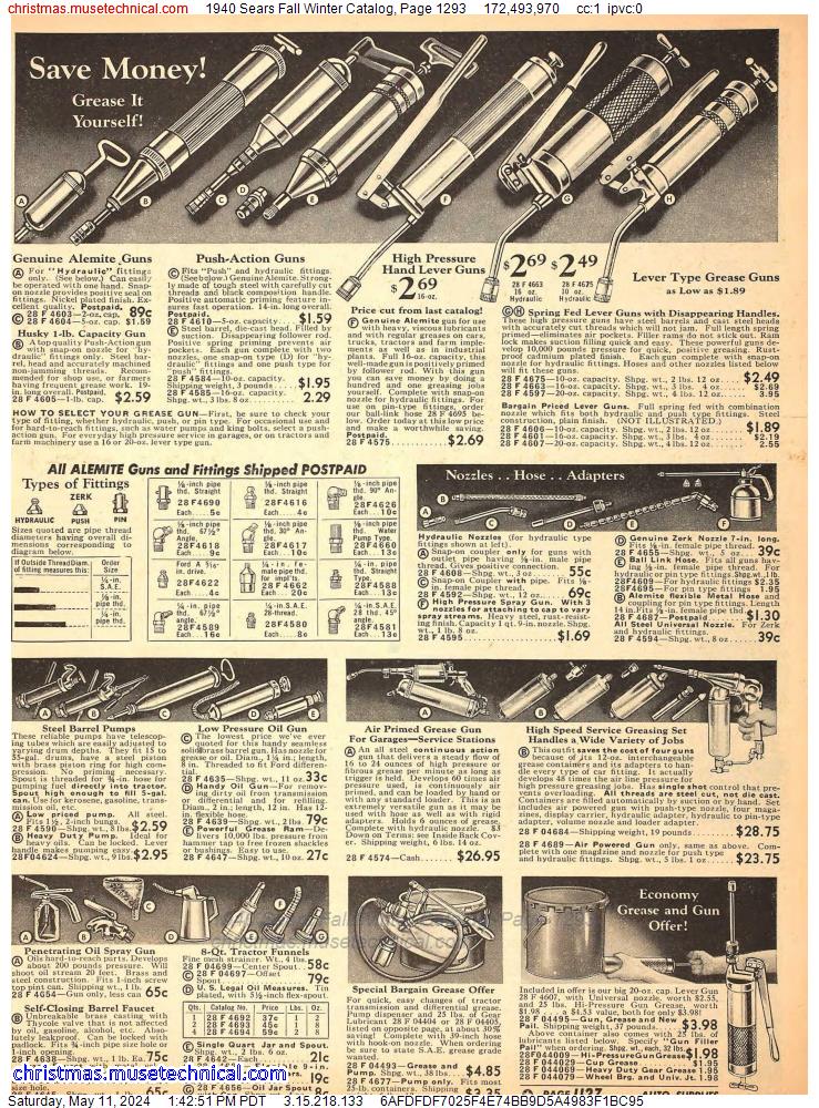 1940 Sears Fall Winter Catalog, Page 1293