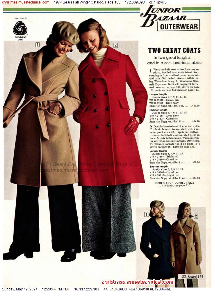 1974 Sears Fall Winter Catalog, Page 155