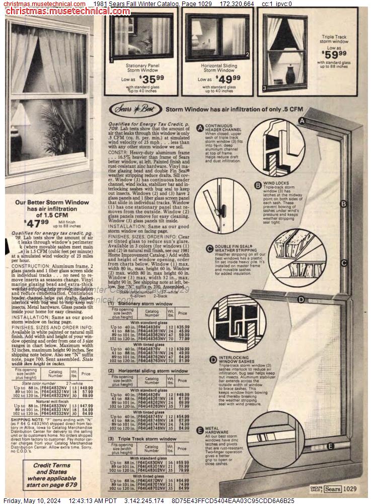 1981 Sears Fall Winter Catalog, Page 1029