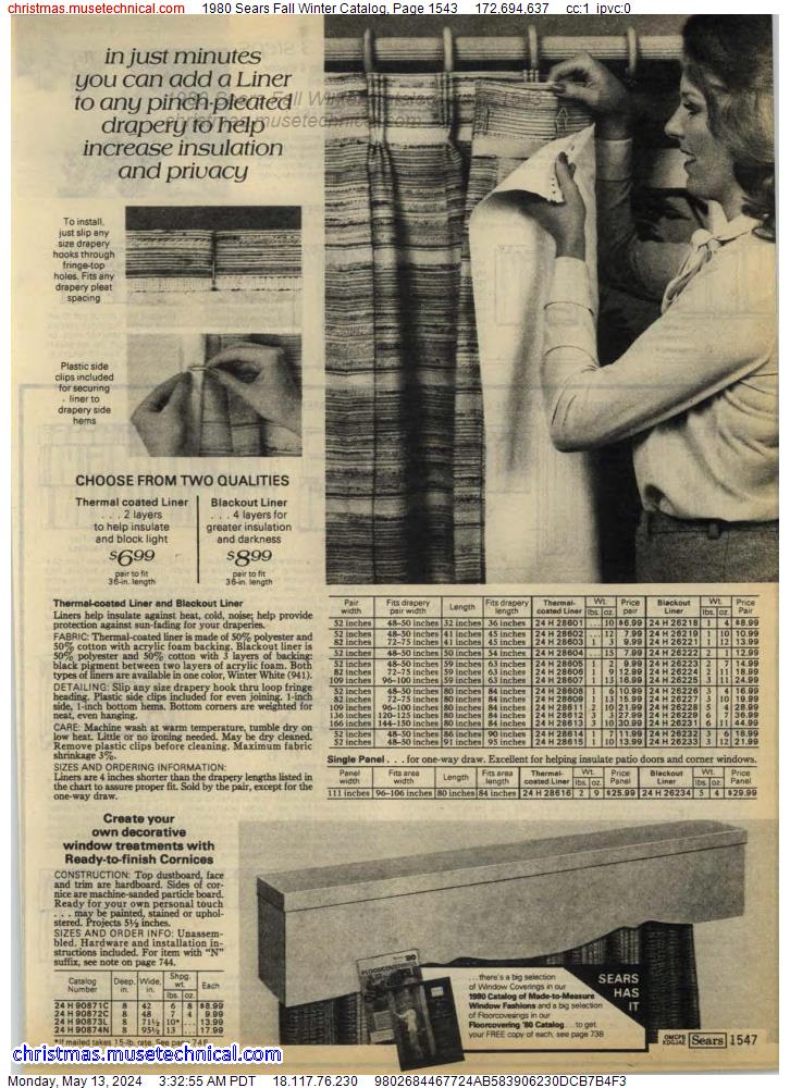 1980 Sears Fall Winter Catalog, Page 1543