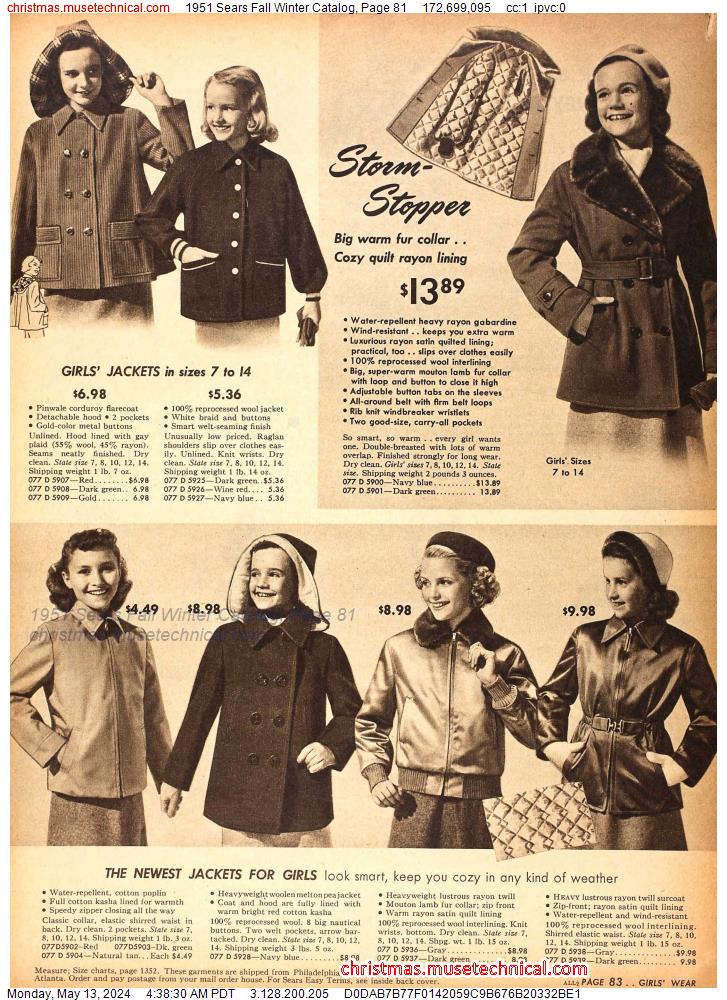 1951 Sears Fall Winter Catalog, Page 81