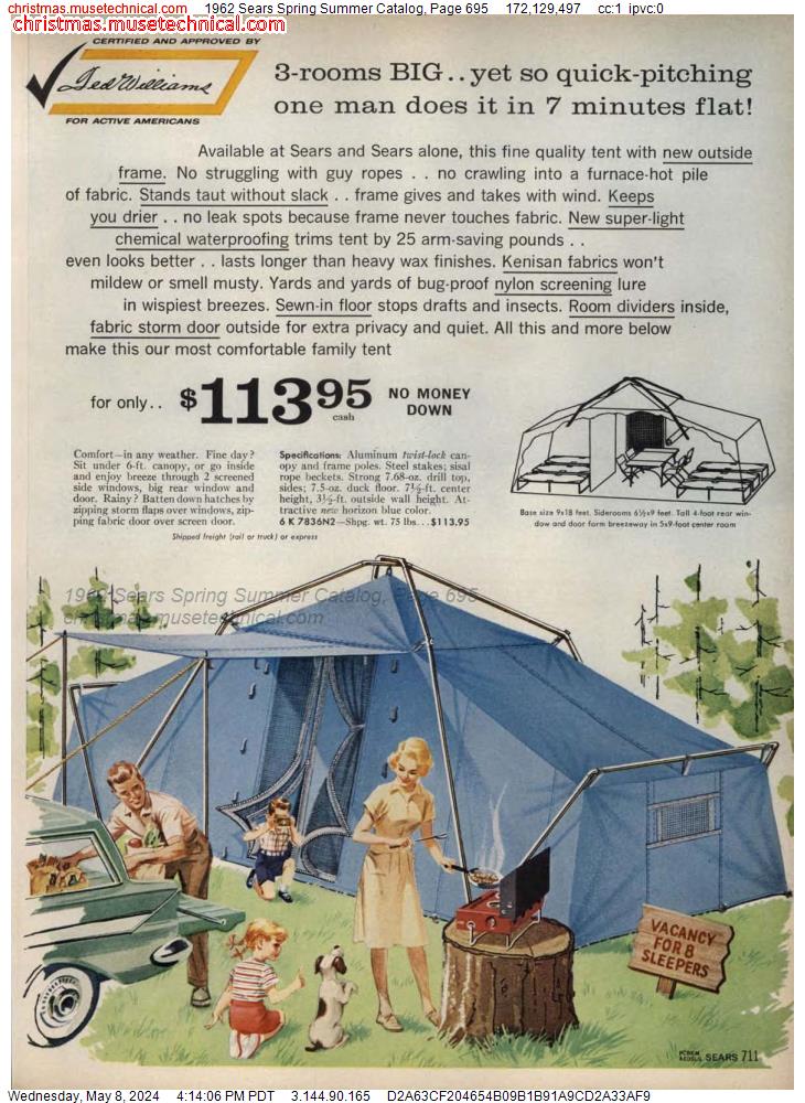 1962 Sears Spring Summer Catalog, Page 695