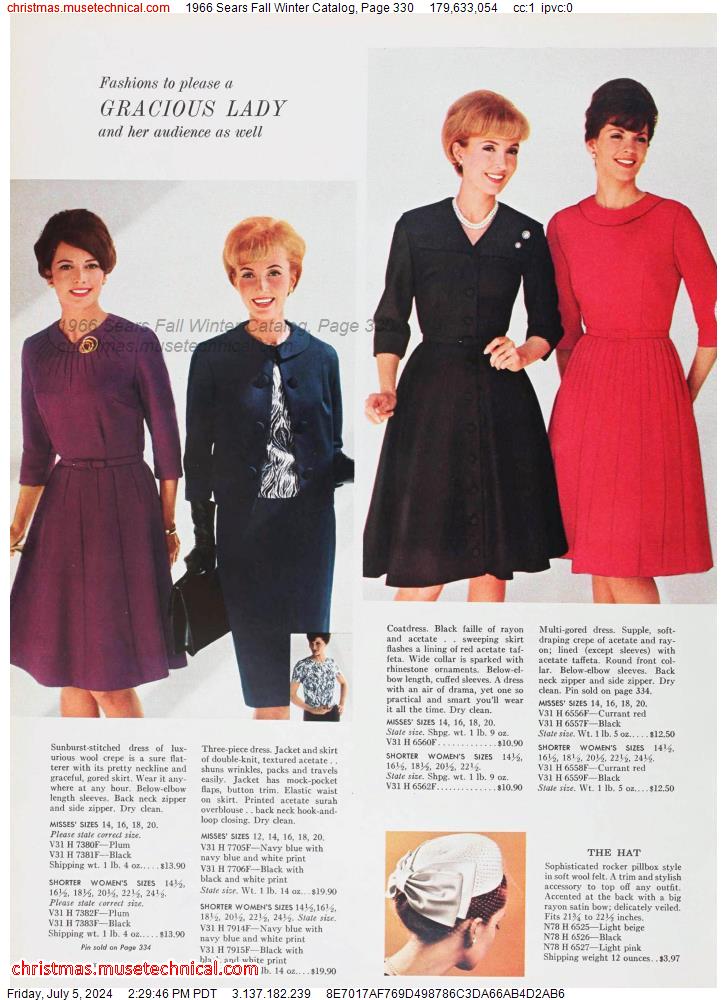 1966 Sears Fall Winter Catalog, Page 330
