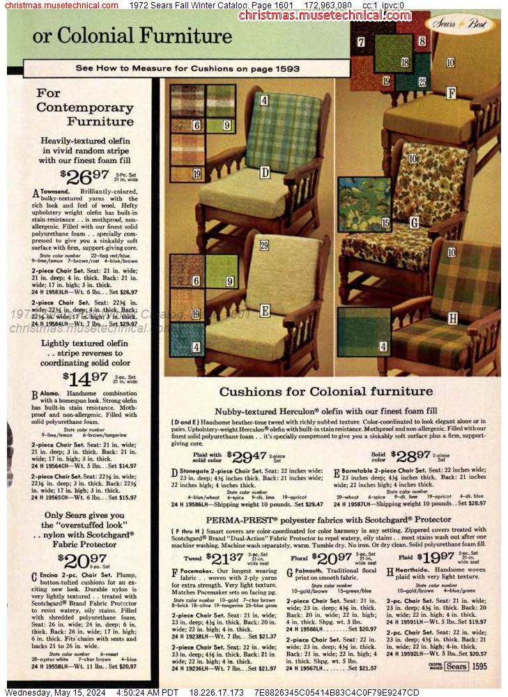 1972 Sears Fall Winter Catalog, Page 1601