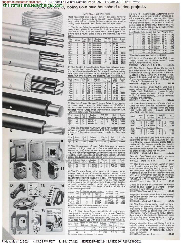1984 Sears Fall Winter Catalog, Page 855