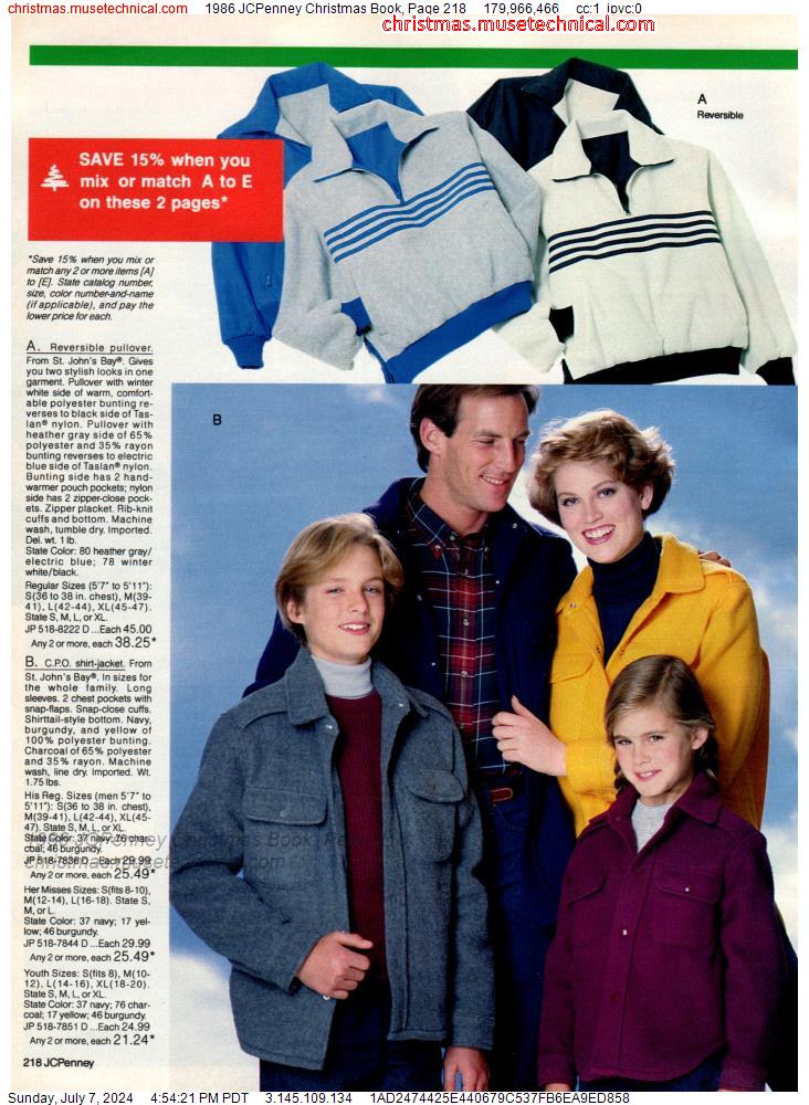 1986 JCPenney Christmas Book, Page 218