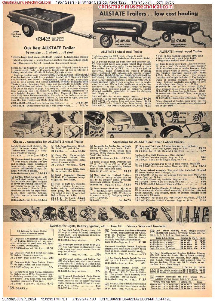 1957 Sears Fall Winter Catalog, Page 1223
