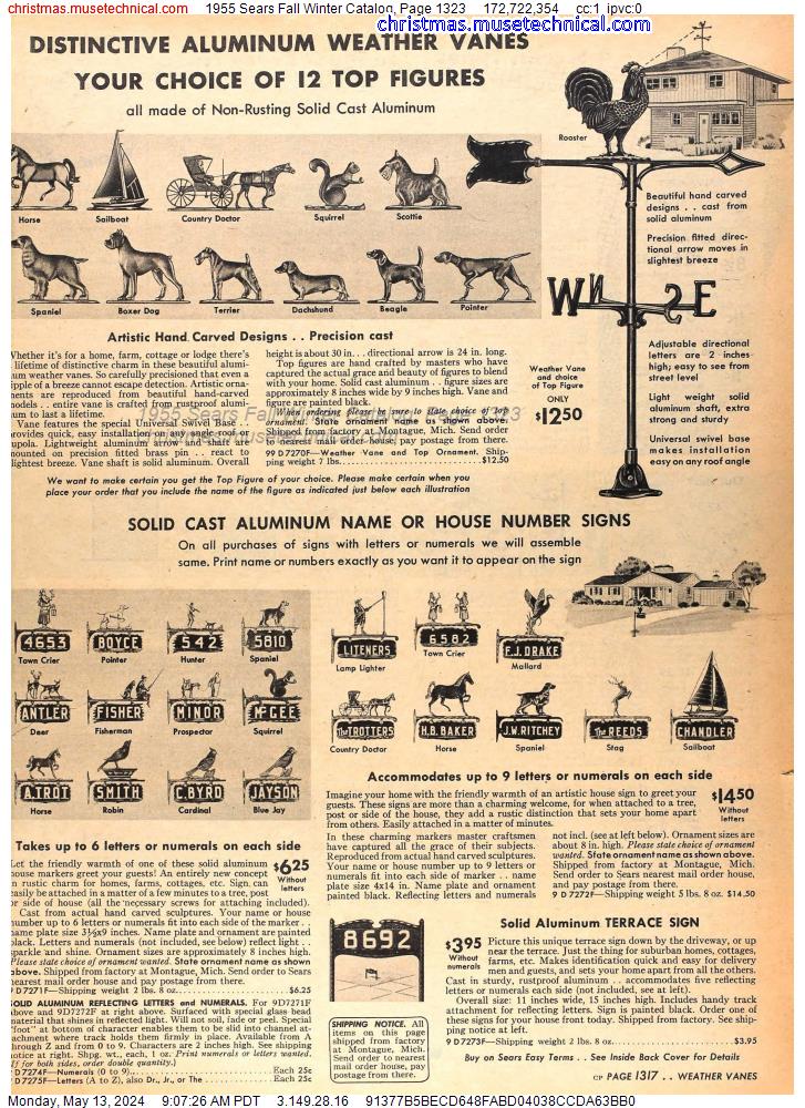 1955 Sears Fall Winter Catalog, Page 1323