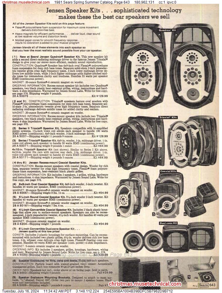 1981 Sears Spring Summer Catalog, Page 643
