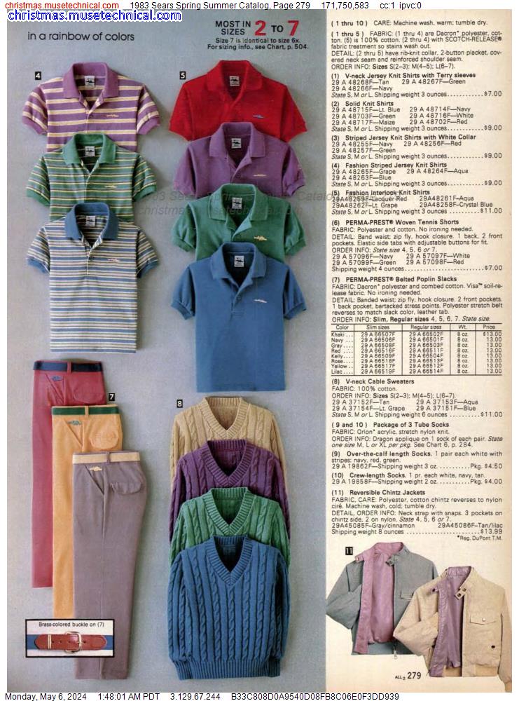 1983 Sears Spring Summer Catalog, Page 279