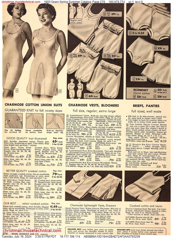 1950 Sears Spring Summer Catalog, Page 279