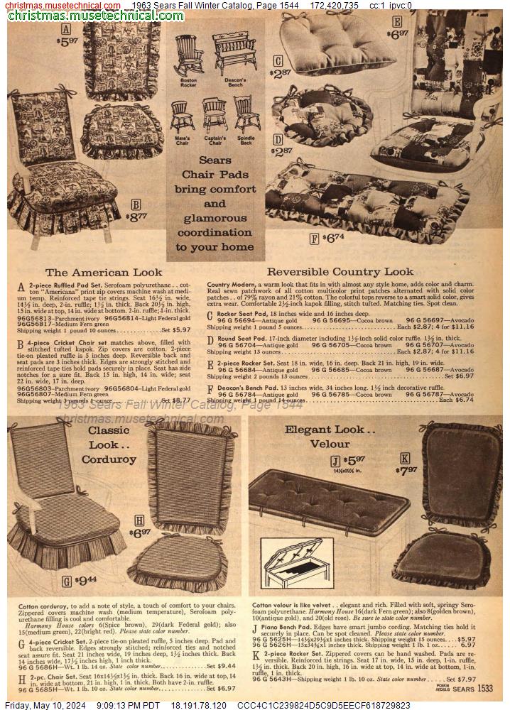 1963 Sears Fall Winter Catalog, Page 1544