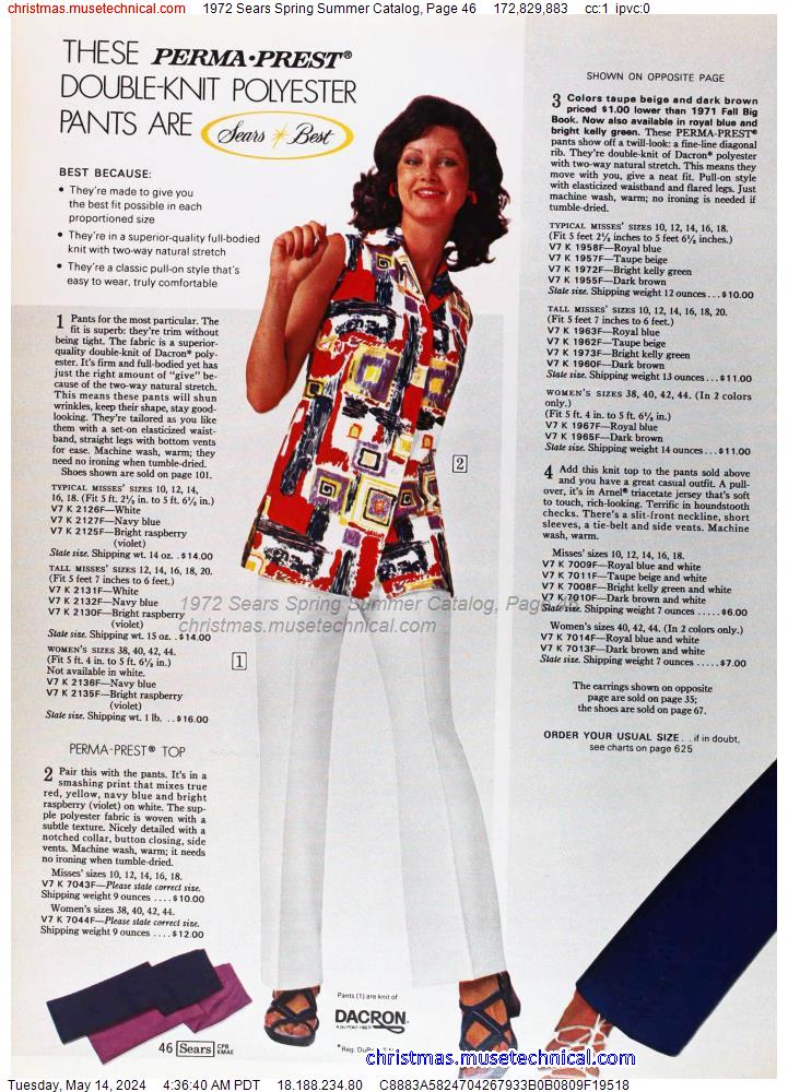 1972 Sears Spring Summer Catalog, Page 46