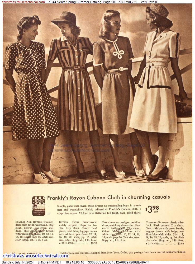 1944 Sears Spring Summer Catalog, Page 20
