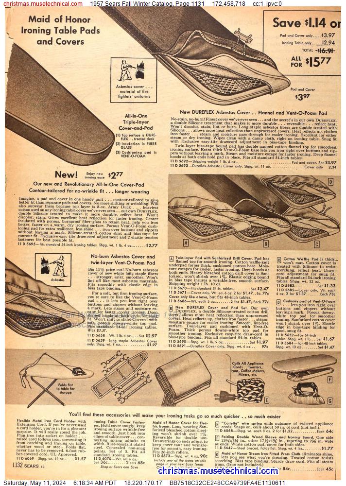 1957 Sears Fall Winter Catalog, Page 1131
