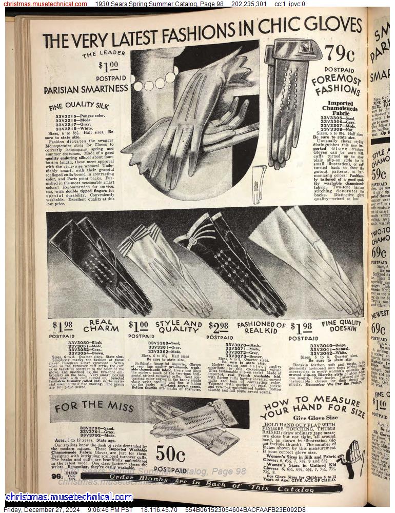 1930 Sears Spring Summer Catalog, Page 98