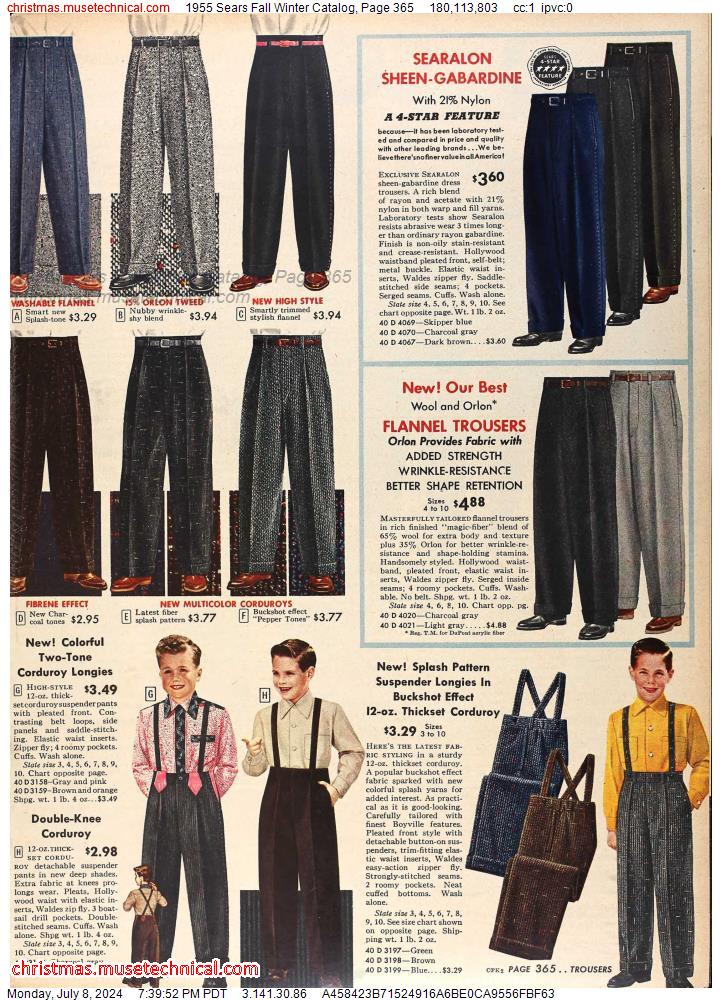 1955 Sears Fall Winter Catalog, Page 365