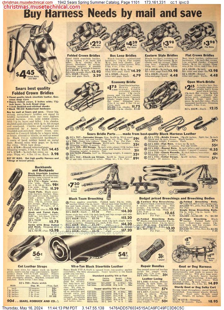 1942 Sears Spring Summer Catalog, Page 1101