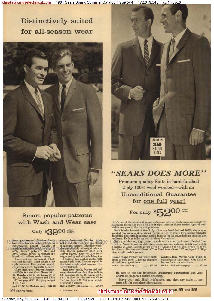 1961 Sears Spring Summer Catalog, Page 544