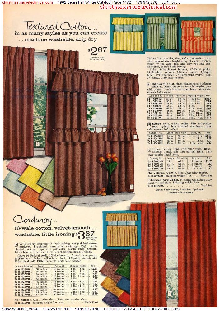 1962 Sears Fall Winter Catalog, Page 1472