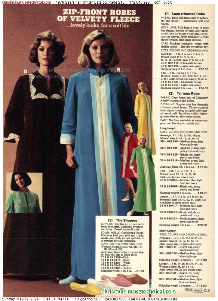 1976 Sears Fall Winter Catalog, Page 215
