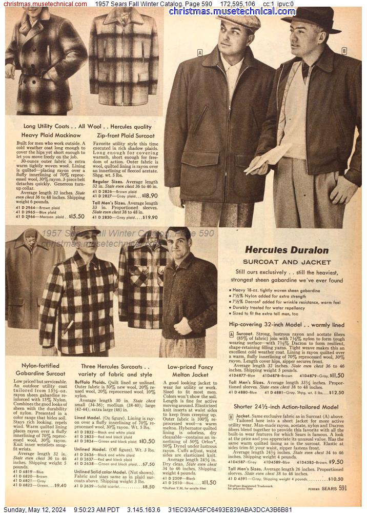1957 Sears Fall Winter Catalog, Page 590